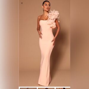 Fashion Nova Strapless Peach Dress